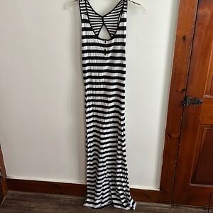 Black and White Striped Maxi Dress